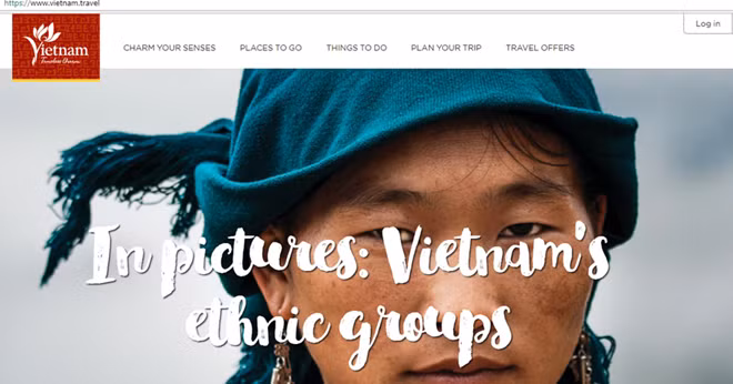 Giao diện website xúc tiến du lịch vietnam.travel.