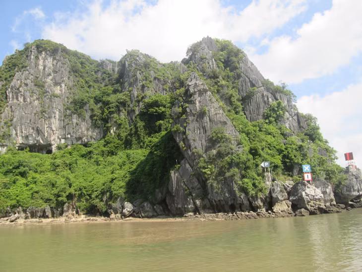 Núi đá nhấp nhô tạo nên vẻ thơ mộng, yên bình của Vịnh Hạ Long