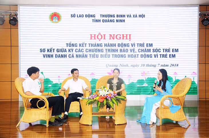 Các đại biểu tham gia thảo luận tại Hội nghị Tổng kết Tháng hành động vì trẻ em 2018.