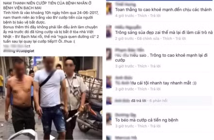 Hình ảnh đối tượng Anh bị lực lượng bảo vệ BV Bạch Mai bắt giữ (Ảnh từ clip)