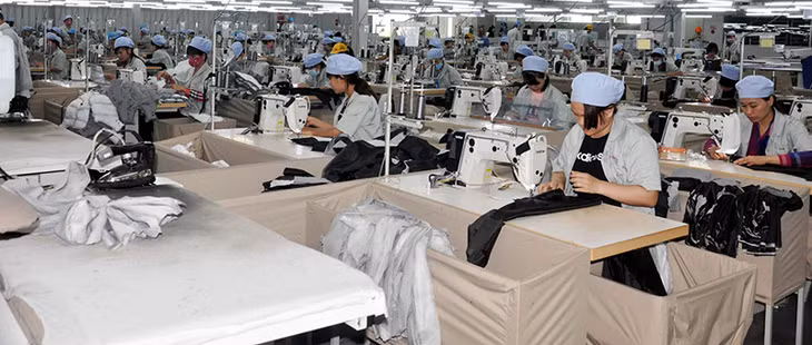 Sản xuất quần áo tại Công ty TNHH May mặc Hoa Lợi Đạt (Việt Nam) tại KCN Texhong Hải Hà.