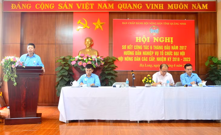 Chủ tịch Hội Nông dân tỉnh Vũ Thành Long phát biểu chỉ đạo tại Hội nghị