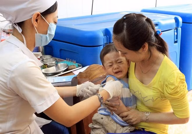 Tiêm phòng là cách tốt nhất để phòng bệnh viêm não Nhật Bản cho trẻ. (Ảnh: Dương Ngọc/TTXVN)