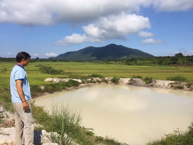 Hồ nước, nơi xảy ra vụ đuối nước đau lòng.