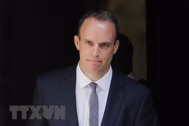 Bộ trưởng phụ trách vấn đề Brexit của Anh Dominic Raab tại thủ đô London ngày 9/7. (Ảnh: AFP/TTXVN)