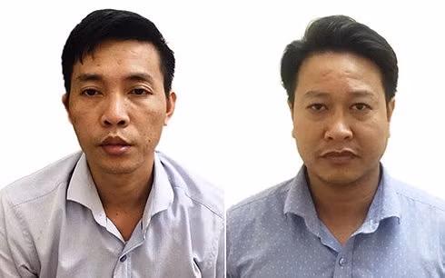 Đối tượng Đỗ Mạnh Tuấn (trái) và Nguyễn Khắc Tuấn.