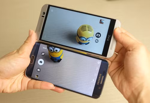 HTC One M9 và Galaxy S6 edge.