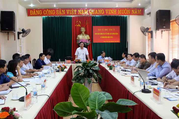 Ban Tổ chức Tỉnh uỷ tổ chức giao ban công tác tổ chức xây dựng Đảng 6 tháng đầu năm, triển khai nhiệm vụ 6 tháng cuối năm tại TX Đông Triều. Ảnh: Thu Trang (Đài Đông Triều)