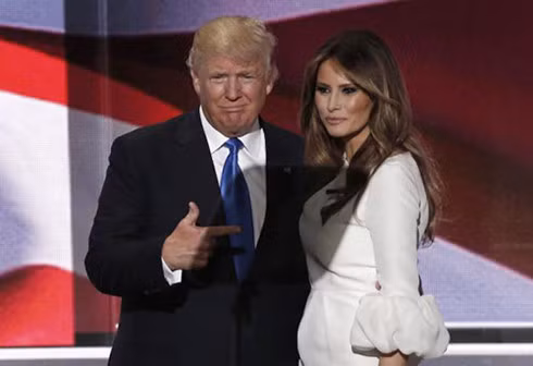 Vợ chồng ông Donald Trump tại đại hội đảng Cộng hòa. Ảnh: Reuters.