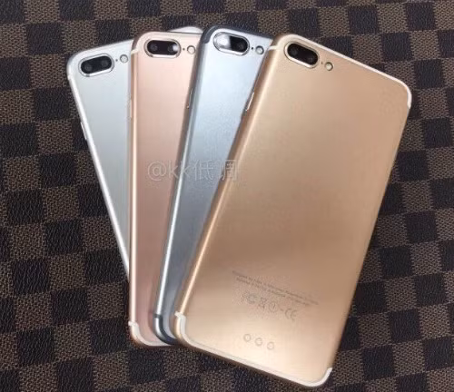 Mô hình iPhone 7 Pro với camera kép và 4 màu sắc như 6s.
