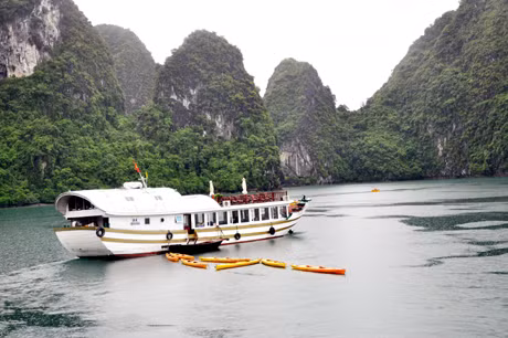Tàu du lịch trên Vịnh Hạ Long.