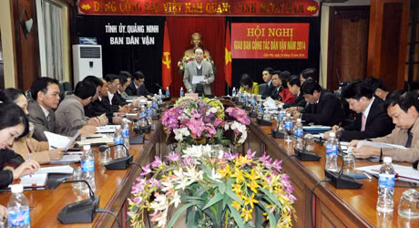 Đồng chí Nguyễn Quang Điệp, Ủy viên BTV Tỉnh ủy, Trưởng Ban Dân vận Tỉnh ủy kết luận hội nghị. 