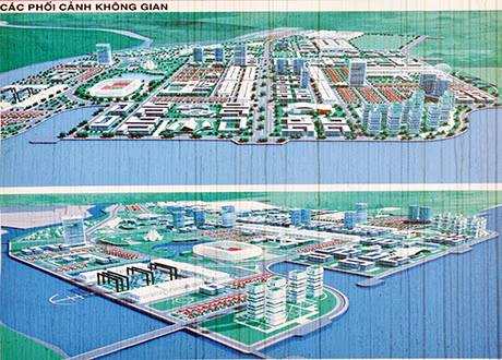 Phối cảnh không gian thị trấn Quảng Hà.