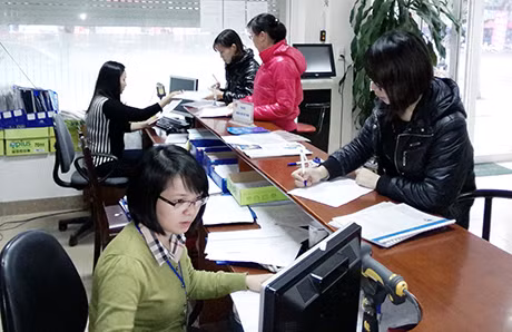 Hướng dẫn, hỗ trợ người nộp thuế tại bộ phận một cửa Cục Thuế tỉnh.