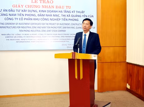 Chủ tịch UBND tỉnh Nguyễn Văn Đọc khẳng định tỉnh Quảng Ninh sẽ hỗ trợ tối đa để dự án có thể triển khai nhanh nhất và đem lại hiệu quả cao cho nhà đầu tư.