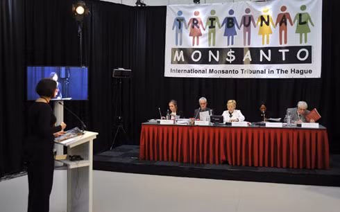 Phiên điều trần của Tòa quốc tế Monsanto vào ngày 15/10/2016. Ảnh: Tòa Monsanto.