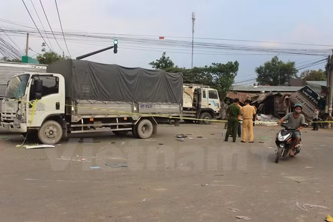 Hiện trường vụ tai nạn. (Ảnh: Huyền Trang/Vietnam+)