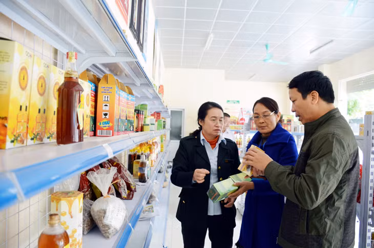 Cán bộ Sở KH&CN kiểm tra về nhãn hiệu hàng hoá và một số tiêu chí khác của sản phẩm OCOP Quảng Yên.