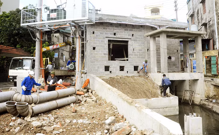 Công trình trạm bơm nước khu vực cầu 2, phường Cao Xanh, TP Hạ Long được đầu tư 6,5 tỷ đồng, phấn đấu hoàn thành trước 30-4.
