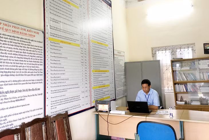 Danh sách các thủ tục hành chính được niêm yết công khai tại Bộ phận tiếp nhận và trả kết quả hiện đại của xã Cái Chiên (huyện Hải Hà).