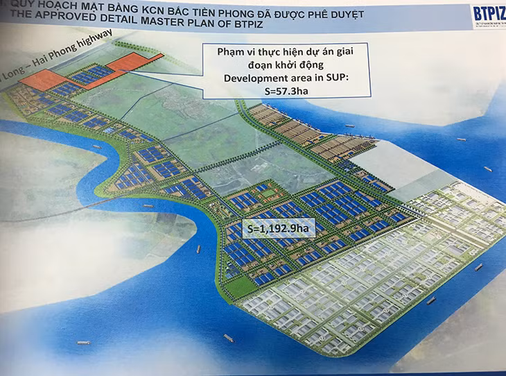 Quy hoạch mặt bằng KCN Bắc Tiền Phong, TX Quảng Yên