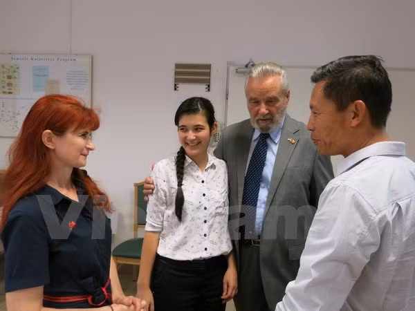Thành viên trẻ nhất của Hội Hữu nghị Hungary-Việt Nam. (Ảnh: Nguyễn Hoàng Linh/Vietnam+)