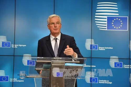 Ông Michel Barnier - Trưởng đoàn đàm phán của EU. Ảnh : Kim Chung/PV TTXVN tại Bỉ