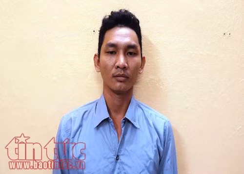 Đối tượng Nguyễn Chí Tâm tại cơ quan công an.