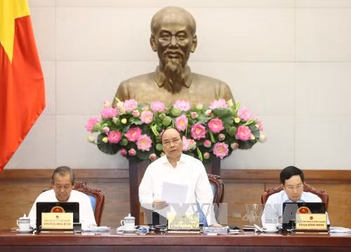 Thủ tướng Nguyễn Xuân Phúc phát biểu chỉ đạo phiên họp. Ảnh: Thống Nhất/TTXVN