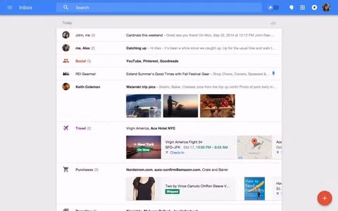 Giao diện Inbox đối với phiên bản dành cho máy tính để bàn.