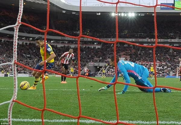 Sanchez 2 lần trừng phạt những sai lầm của Sunderland trong trận đấu...