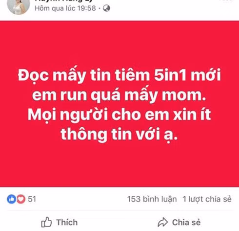 Thông tin về một số phản ứng sau khi tiêm vaccine ComBe Five khiến nhiều bà mẹ lo lắng.