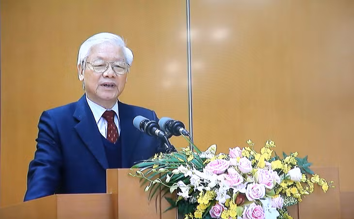 Tổng Bí thư, Chủ tịch nước Nguyễn Phú Trọng phát biểu chỉ đạo tại hội nghị.