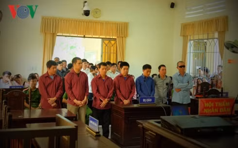 Các bị cáo tại phiên tòa