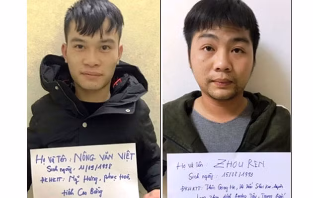 Hai trong số bốn tên tội phạm bị bắt giữ.