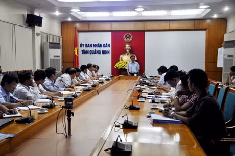 Đồng chí Đỗ Thông, Phó Chủ tịch Thường trực UBND tỉnh chủ trì cuộc họp.