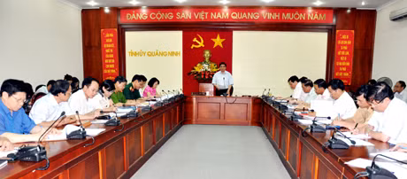 Đồng chí Phạm Minh Chính, Bí thư Tỉnh ủy, Trưởng BCĐ kết luận tại hội nghị.