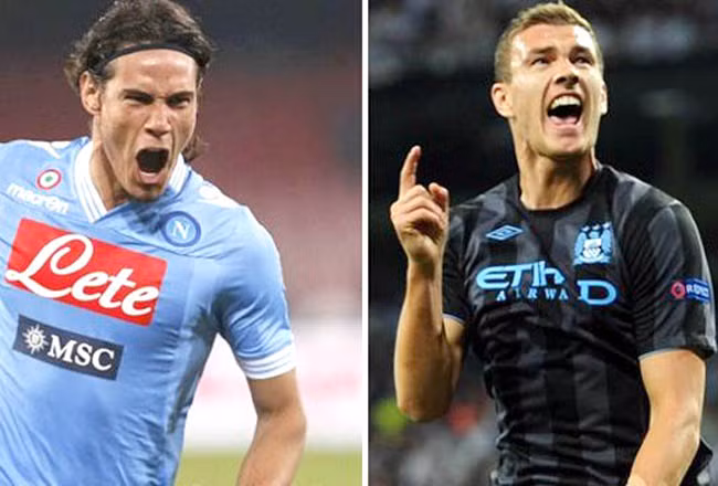 Cavani (trái) sang Man City, đổi lại, Dzeko (phải) sẽ đến Napoli