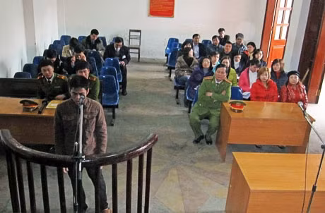 Bị cáo Mạnh tại phiên toà sơ thẩm.