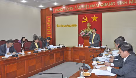Đồng chí Bí thư Tỉnh uỷ Phạm Minh Chính phát biểu tại hội nghị