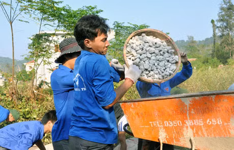 Những việc làm giúp dân như thế này của thanh niên tình nguyện đã chinh phục được cảm tình của bà con huyện đảo Cô Tô...