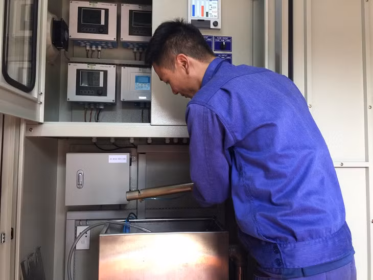  vận hành trạm quan trắc nước thải tự động- Trạm xử lý nước tải +25 Núi Nhện (Thống Nhất)
