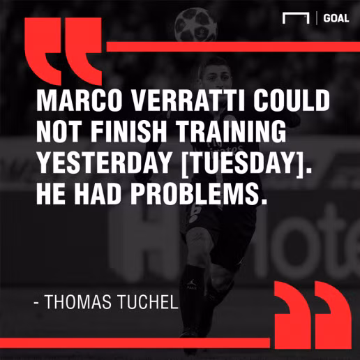  Tuchel đưa ra thông báo không vui về Verratti. Ảnh: GOAL.