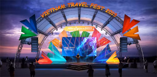 Phối cảnh sân khấu của Travel Fest 2019.