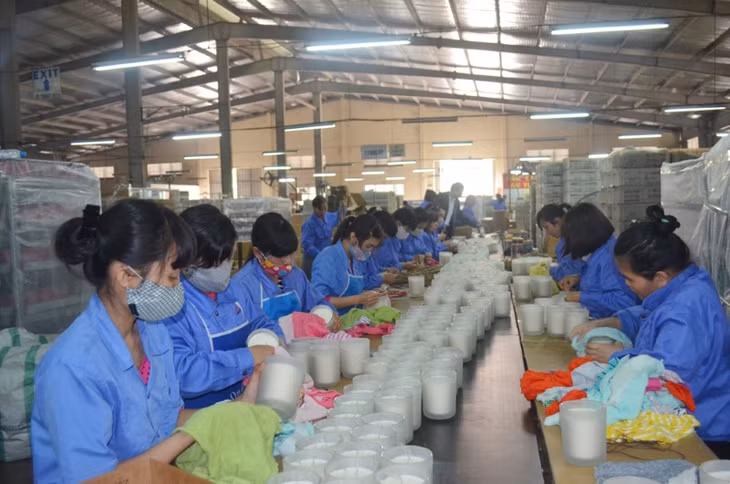Đúng sáng mùng 7 Tết, 1.400 công nhân Công ty TNHH sản xuất nến cao cấp AIDI Việt Nam, KCN Cái Lân đã có mặt đông đủ để làm việc.