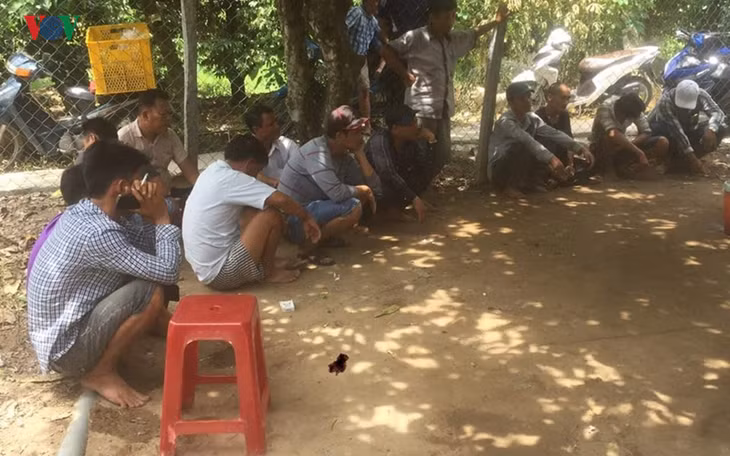  Các đối tượng đá gà bị cơ quan công an tạm giữ