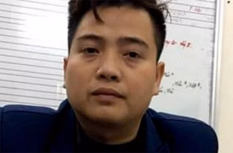 Đỗ Đăng Trung tại cơ quan Công an.