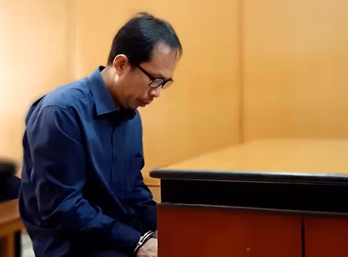 Bị cáo Luật tại tòa hôm nay. Ảnh: Hải Duyên.
