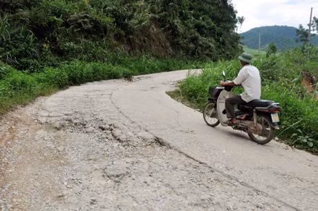 Trên chiều dài gần 30km toàn tuyến thì có tới hàng chục điểm bị hư hỏng nặng, có những điểm hư hỏng dài gần 20m, gây ảnh hưởng rất lớn đến việc đi lại của người dân (ảnh 4)