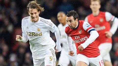 Michu (trái) rất muốn sát cánh cùng Cazorla tại Arsenal